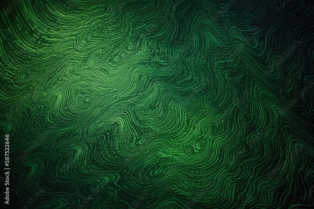 dynamic abstract background with green and black wavy lines. Generative AI dynamic abstract background with green and black wavy lines. Generative AI