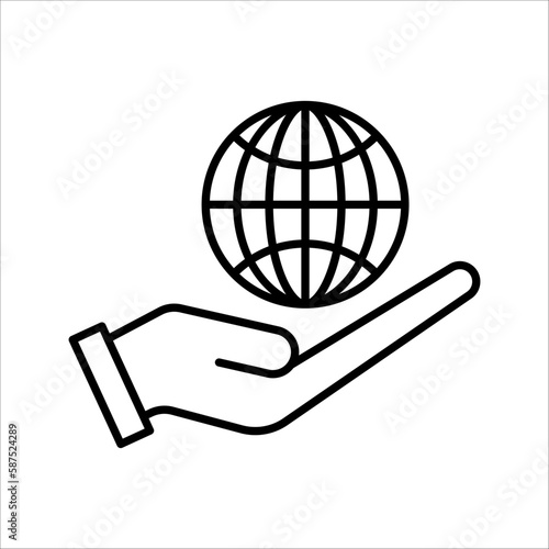 globe icon on white background, eps 10.
