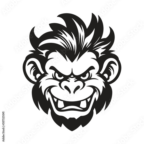 troll, logo concept black and white color, hand drawn illustration