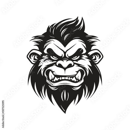 troll  logo concept black and white color  hand drawn illustration