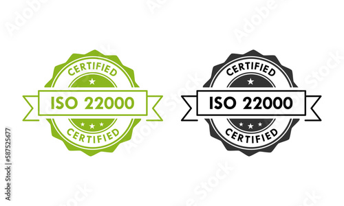 ISO 22000 certified logo template illustration