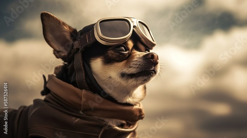 chihuahua pilot with goggles (Generative AI)