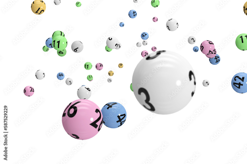 Fototapeta premium 3D image of colorful bingo balls