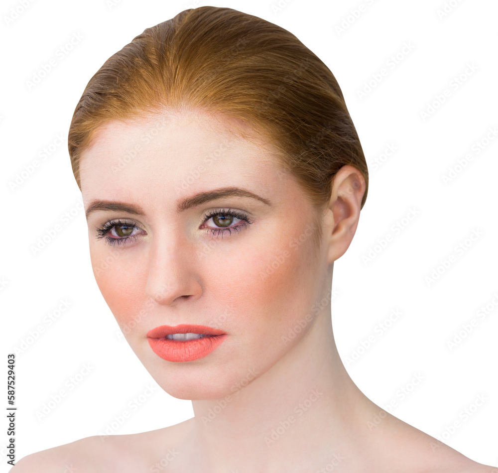 Fototapeta premium Beautiful redhead posing with hair tied
