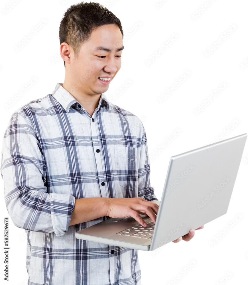 Happy man using laptop Happy man using laptop