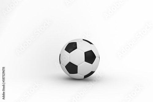 Black and white leather football