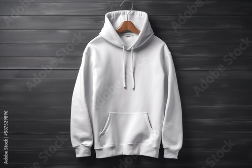 Blank white hoodie for mockup illustration with Generative AI