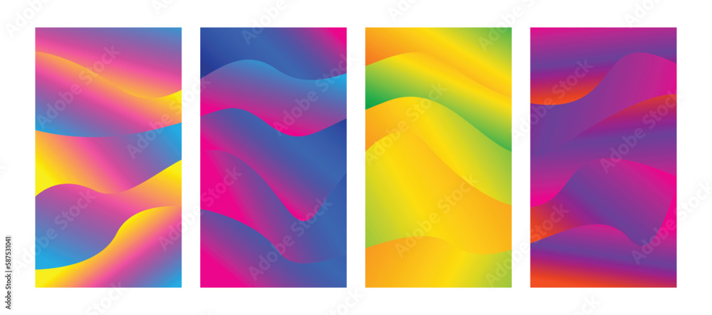 Colorful fluid wave background collection