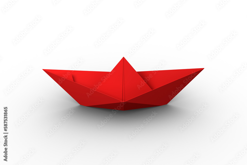 Digitally generated image of origami paper boat