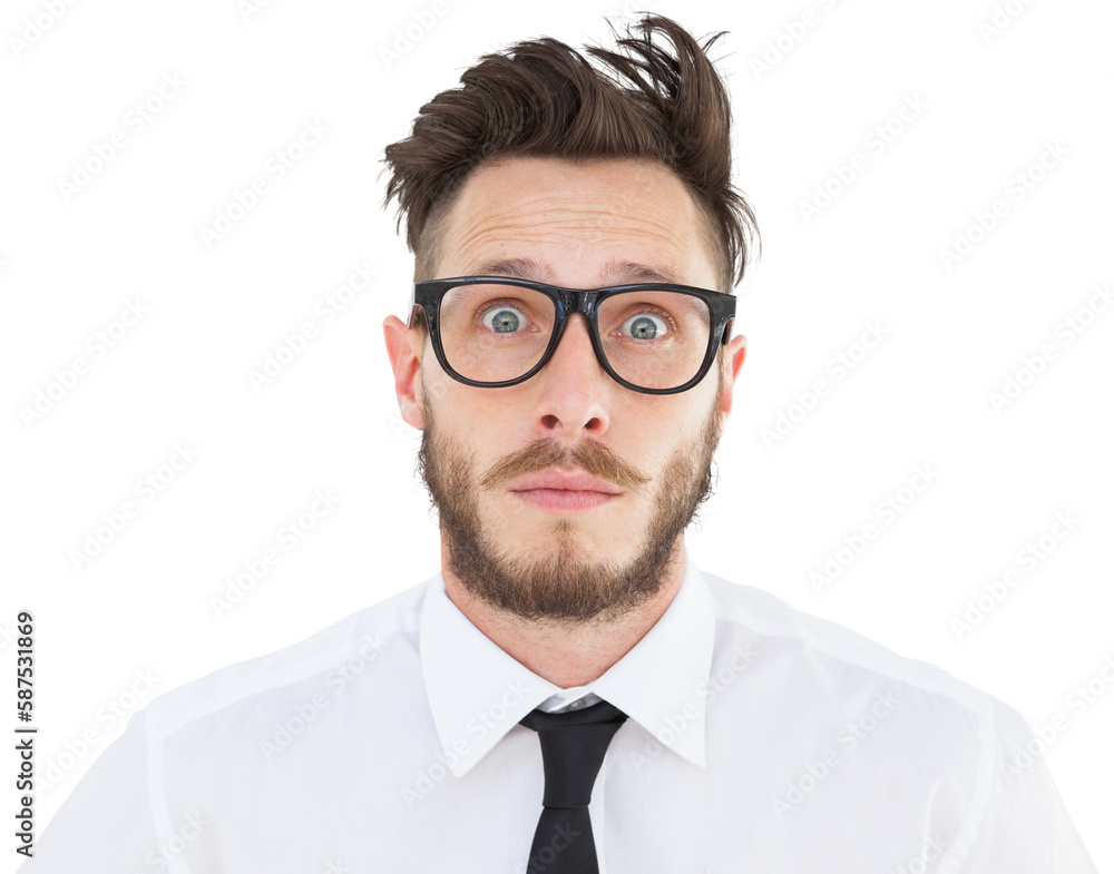 Geeky young businessman looking at camera Geeky young businessman looking at camera
