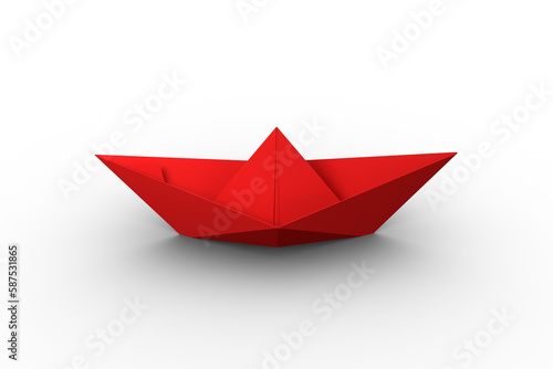 Digitally generated image of origami paper boat © vectorfusionart