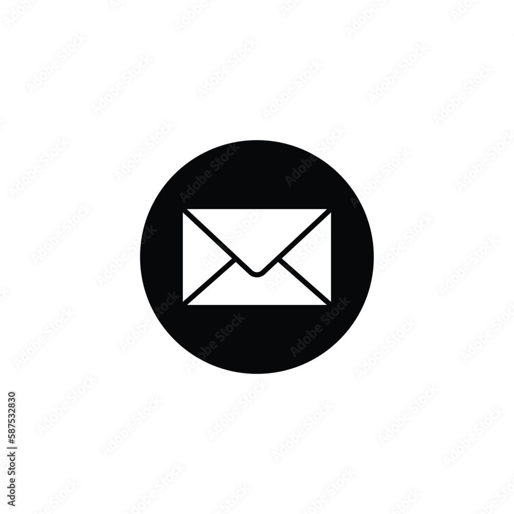 mail icon email sign round black background mail icon email sign round black background