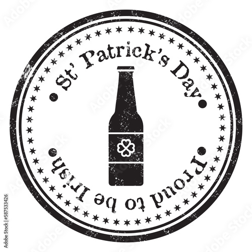 Composite image of St Patrick Day with bottle symbol