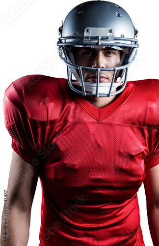 Portrait of determined American football player