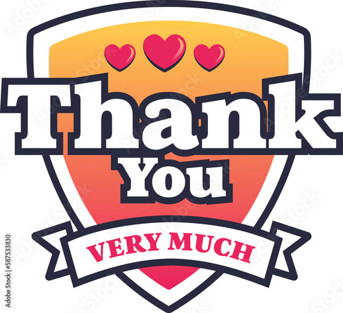 Bild auf Leinwand Thank You very much text on badge icon