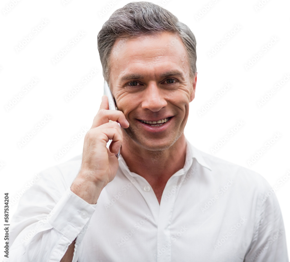 Portrait of smiling businessman using mobile phone Portrait of smiling businessman using mobile phone
