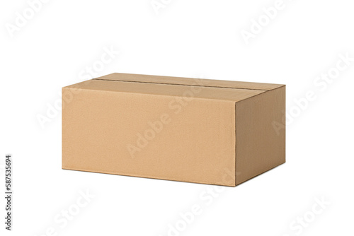 Cardboard box closed for delivery, parcels. On an empty background. PNG © Marina Red