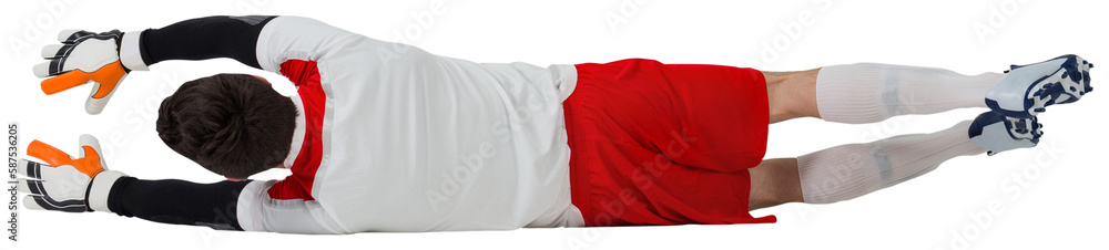 Goalkeeper in white making a save Goalkeeper in white making a save