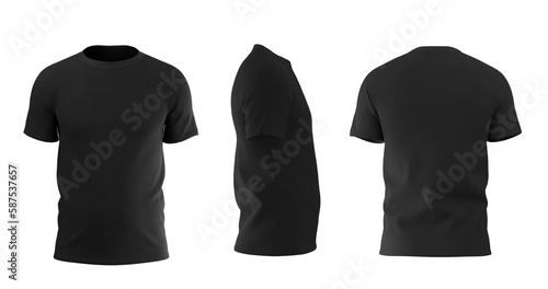 Realistic black T-shirt mockup design