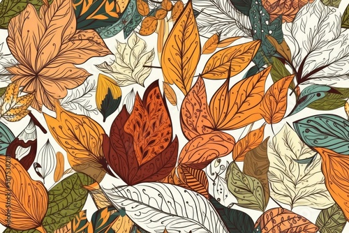 colorful autumn leaves on a blank white background. Generative AI