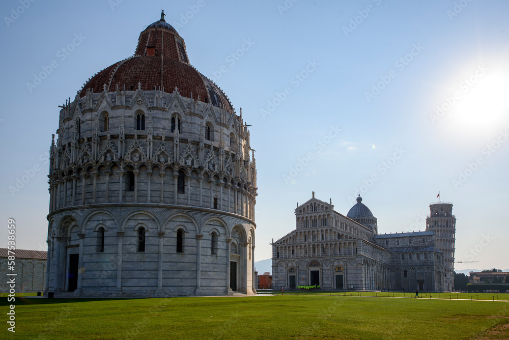 Pisa baptistery and Pisa cathedral, Tuscany, Italy