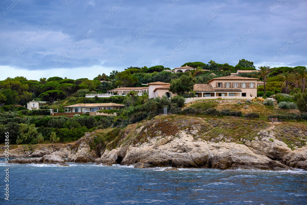 Saint-Tropez coastline, Côte d'Azur, France Saint-Tropez coastline, Côte d'Azur, France