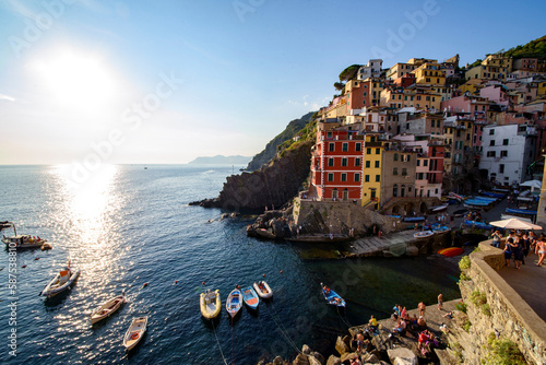 Riomaggiore, one of the five famous coastal village in the Cinque Terre National Park, Liguria, Italy