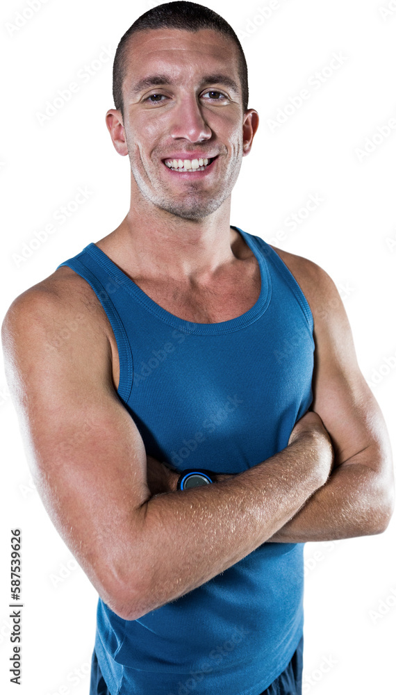 Smiling athlete with arms crossed Smiling athlete with arms crossed