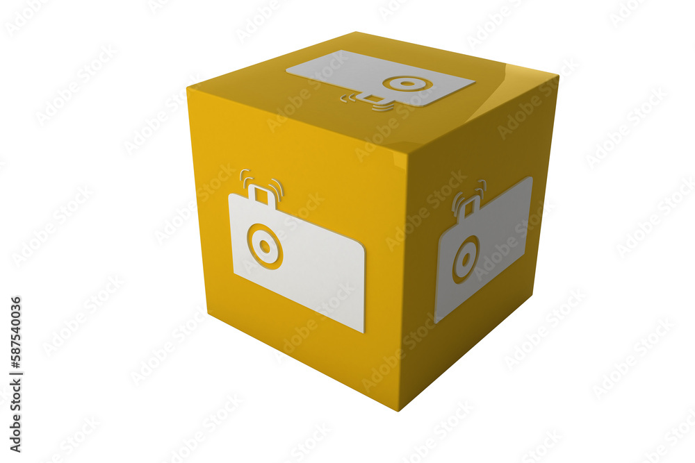 Obraz premium Camera app on cube