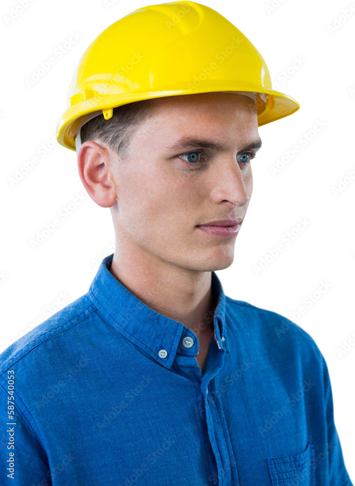 Close-up of confident engineer wearing hard hat Close-up of confident engineer wearing hard hat