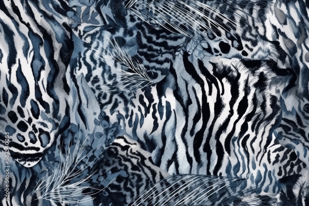 close-up pattern of black and white stripes on a group of zebras. Generative AI close-up pattern of black and white stripes on a group of zebras. Generative AI