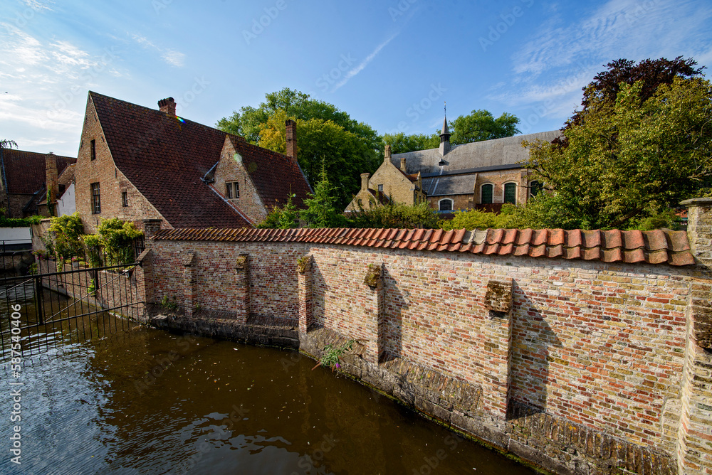 Traditional canal in Bruges, Belgium