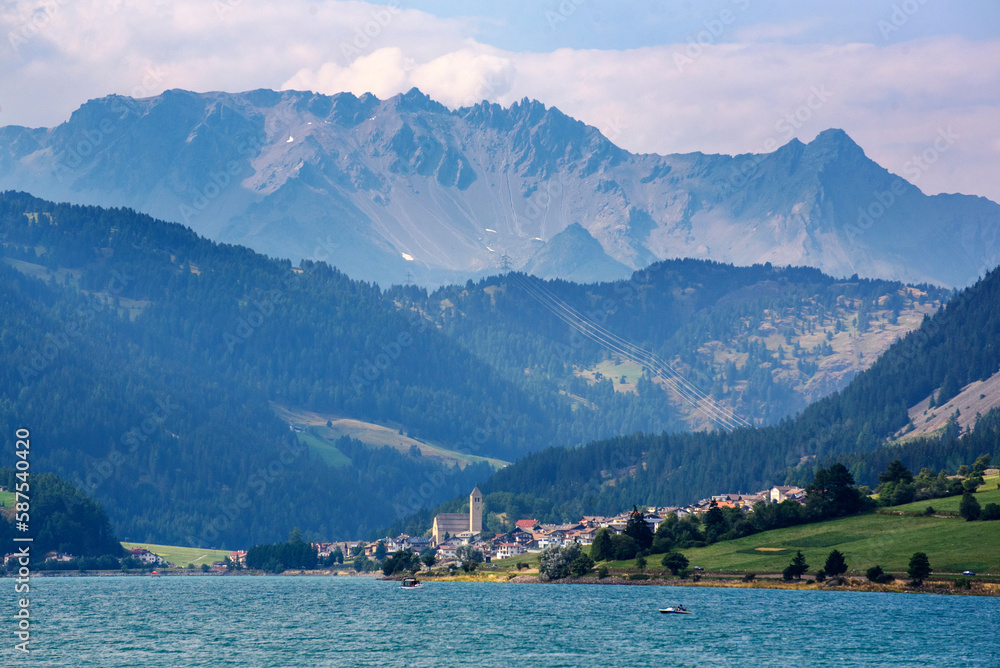 View of Lake Resia and village