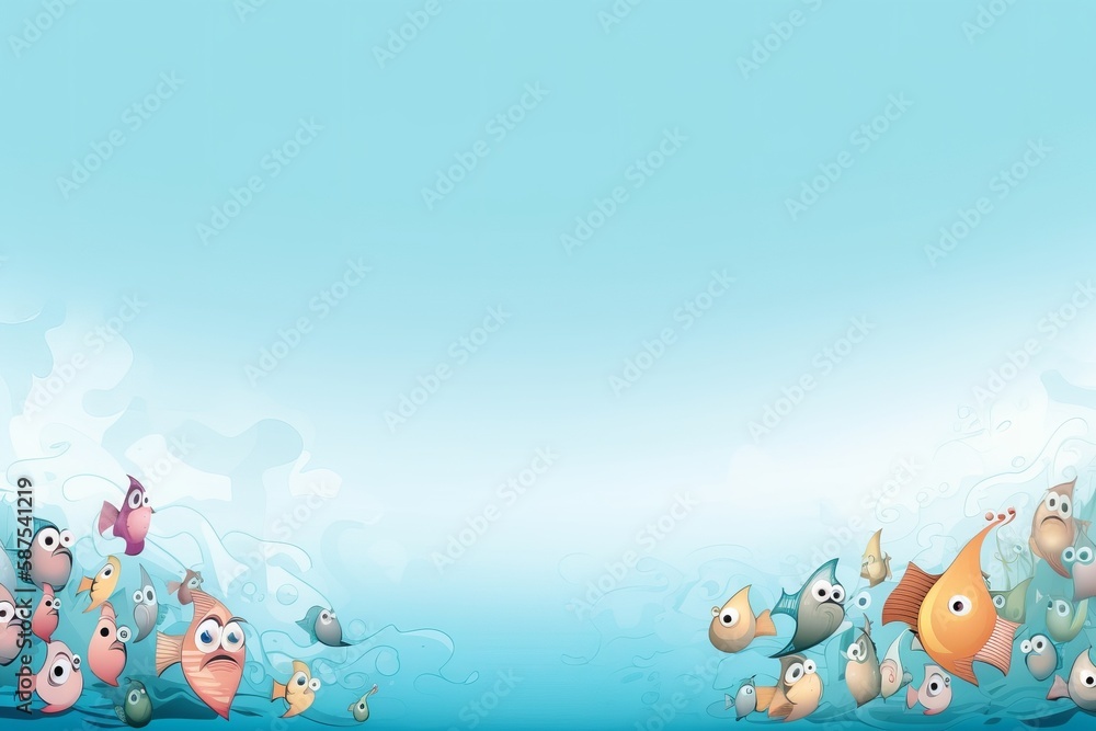 Fototapeta premium cute cartoon fish background