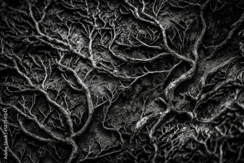 monochromatic photograph capturing the stark beauty of a solitary tree. Generative AI
