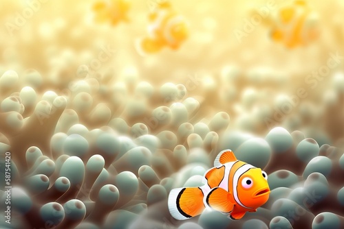 orange white nemo clown fish background © supatthanan
