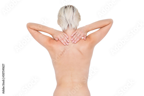 Quadro su tela Attractive woman suffering from neck pain