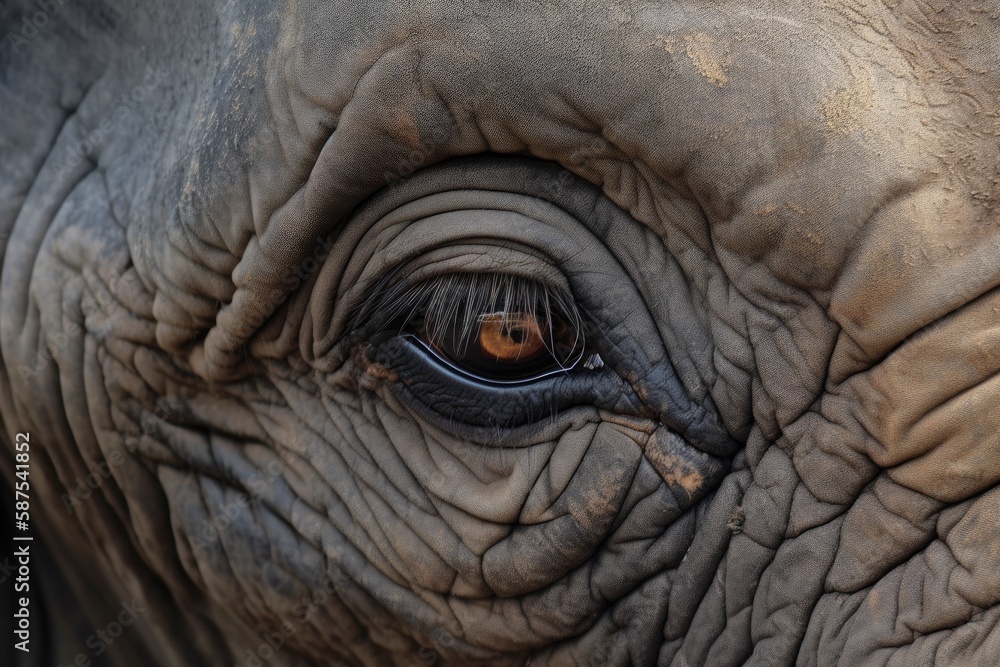 Wild elephant eye picture animal. Generative AI Wild elephant eye picture animal. Generative AI