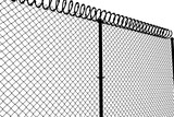 Computer generated image of fence with spiral barbed wire