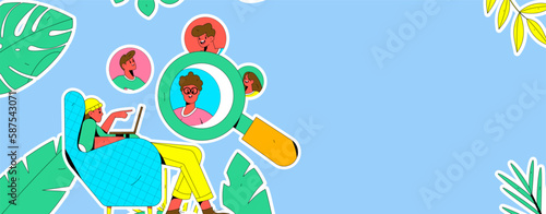 Job Interview People Flat Vector Concept Operation Hand Drawn Illustration
