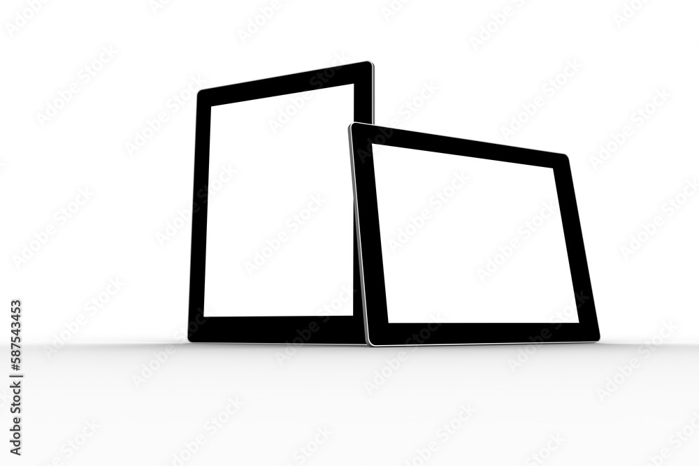 Digitally generated image of ditial tablets Digitally generated image of ditial tablets