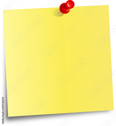 Memo note with pin needle icon