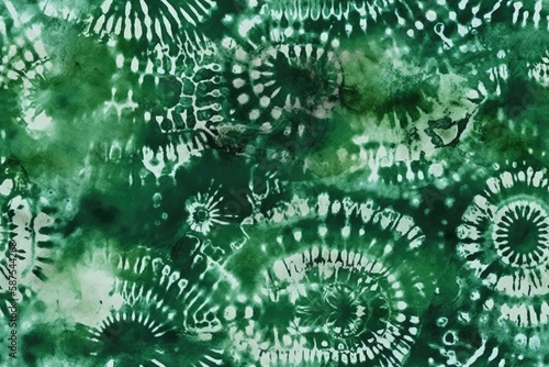 vibrant green and white tie-dyed background. Generative AI