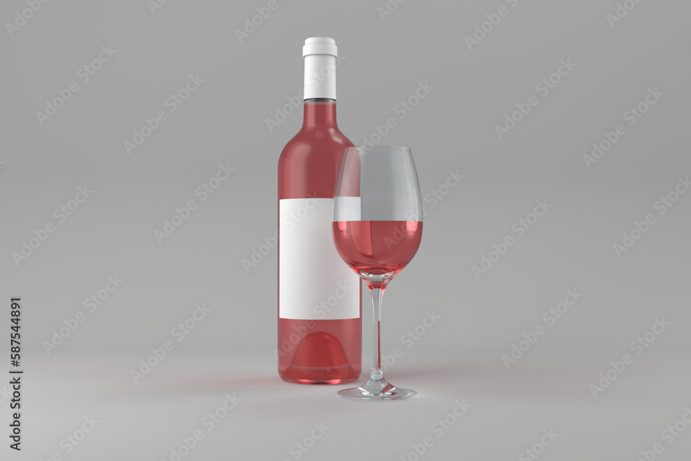 Bottle with wineglass Bottle with wineglass