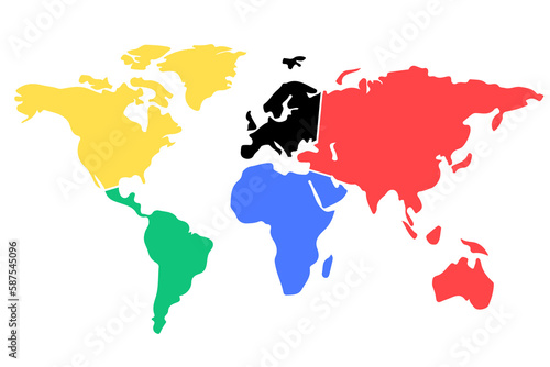 Fototapeta Naklejka Na Ścianę i Meble -  Graphic image of multi colored world map