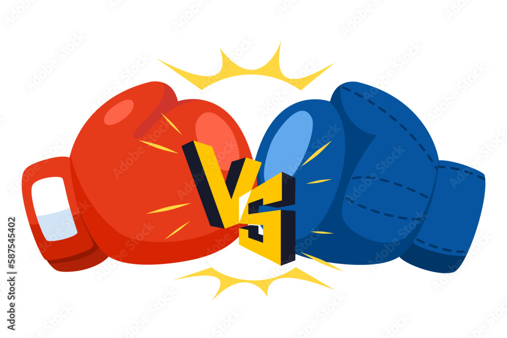 Red and blue boxing gloves hot sale
