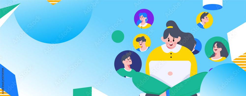 Job Interview People Flat Vector Concept Operation Hand Drawn Illustration
