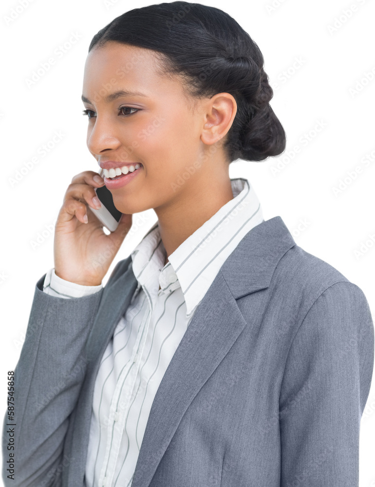 Smiling businesswoman using mobile phone Smiling businesswoman using mobile phone