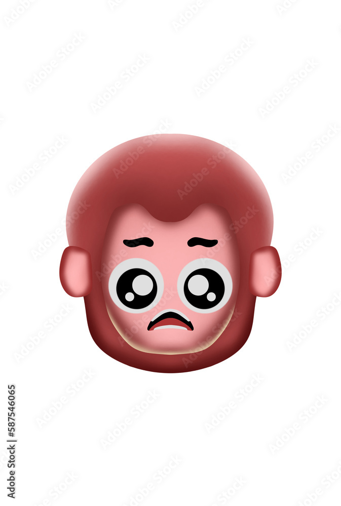 Fototapeta premium Monkey Expression Cartoon Character Emoticon Doodle