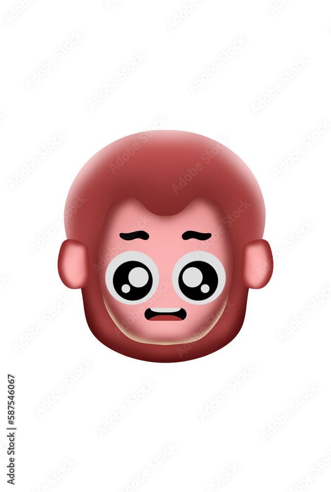 Fototapeta premium Monkey Expression Cartoon Character Emoticon Doodle